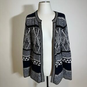 Christopher & Banks Navy Blue Open Front Cardigan Sweater Womens Petite Small PS